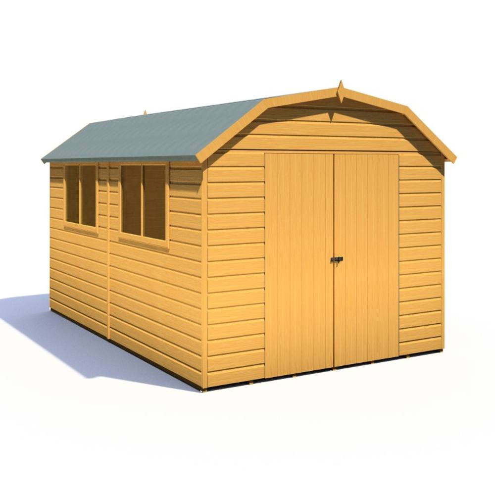 Shires Barn 12x8 DD Premium Sheds - L257.4 x W371.4 x H225.6 cm in Light Tan 2