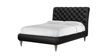 Knightsbridge (No Footboard) Double Bed in Smoke Soft Leather - sofa.com