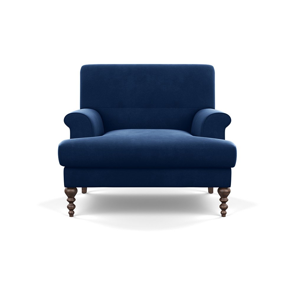 SCP Oscar Formal Armchair Velvet Midnight Walnut Feet