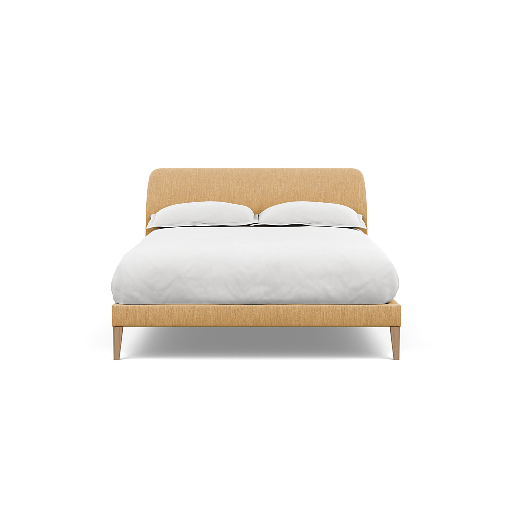 Heal's Wallis Bedstead Double Smart Linen Mix Sand Natural Feet