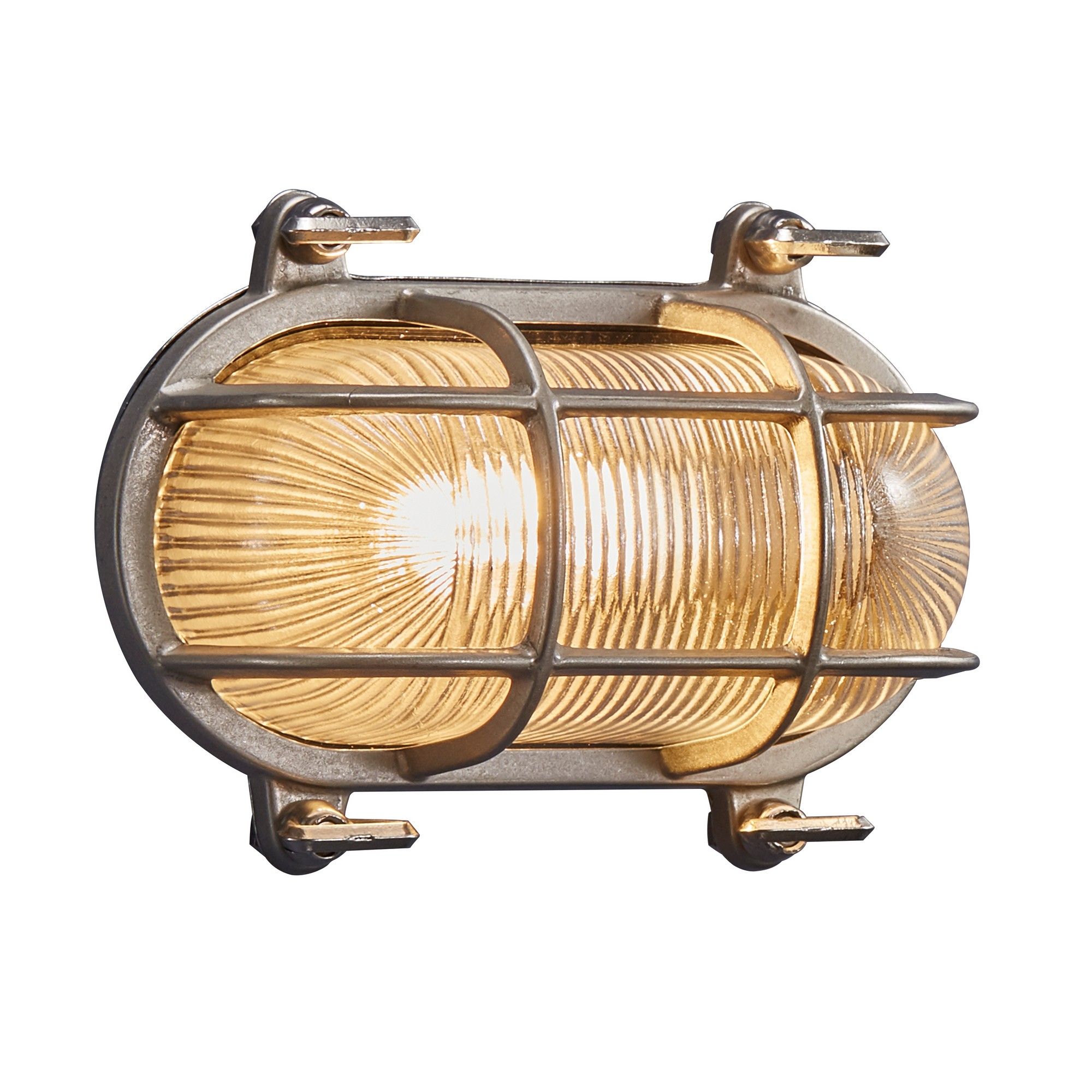 Nordlux Industrial Outdoor Wall Light Silver Brass E27 Coastal/Marine Safe - Mains Powered, IP64 in Metallic Silver