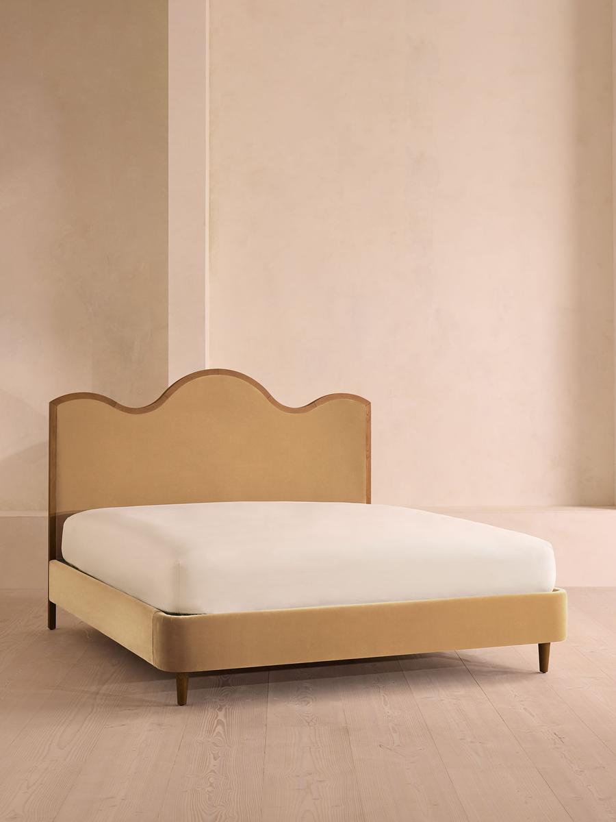 Aubrey Bed, Super king, Velvet, Camel
