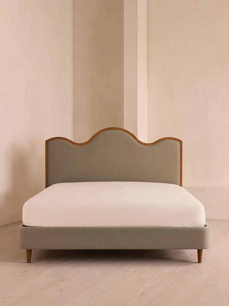 Aubrey Bed, King, Linen, Mushroom