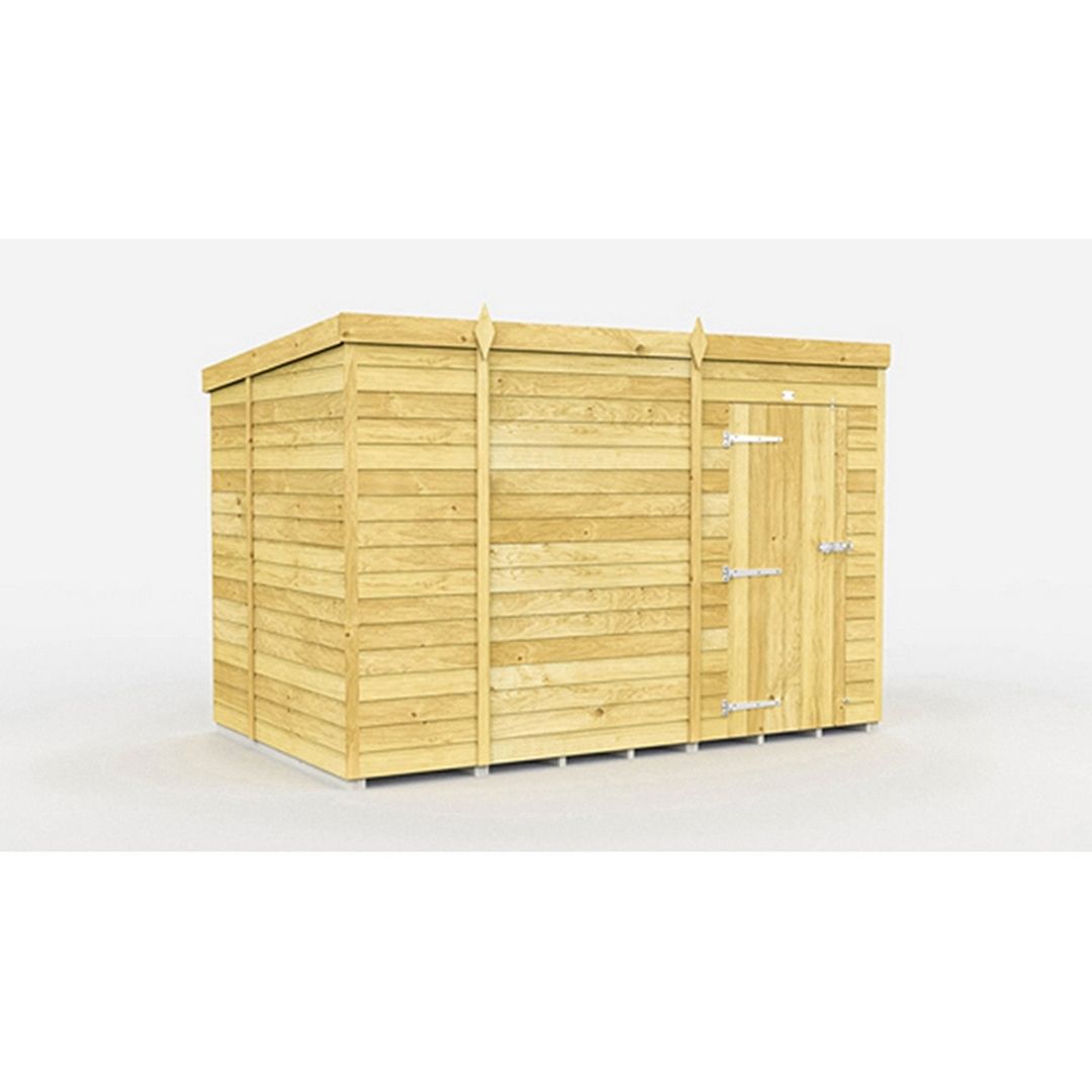 Buttercup Farm 9 x 7 Feet Pent Shed - Single Door W/O Windows - L214 x W276 x H201 cm in Brown