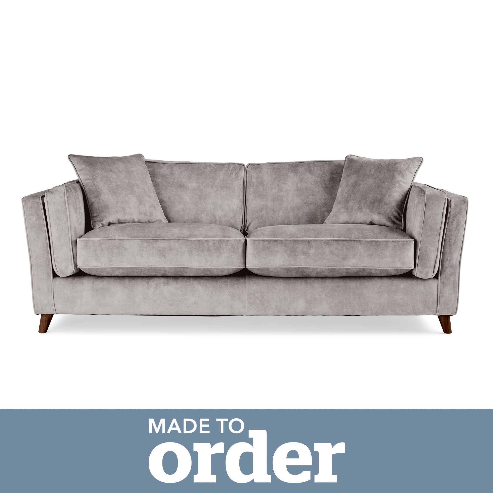 Arabella 3 Seater Sofa Slub Velvet Slub Velvet Cement