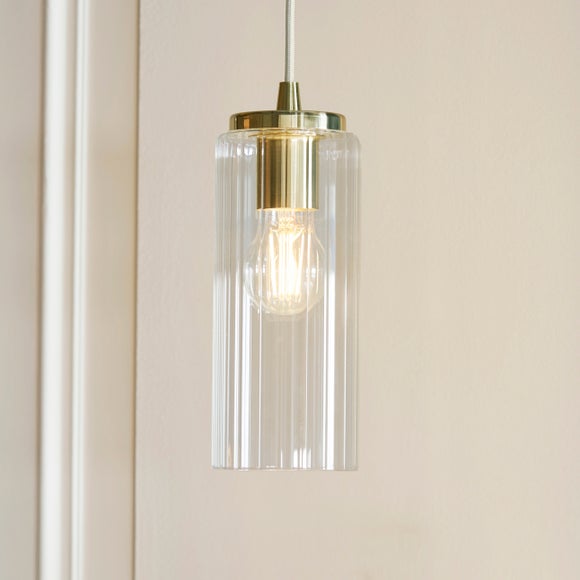 Dorma Henstone Ribbed Adjustable Pendant Light