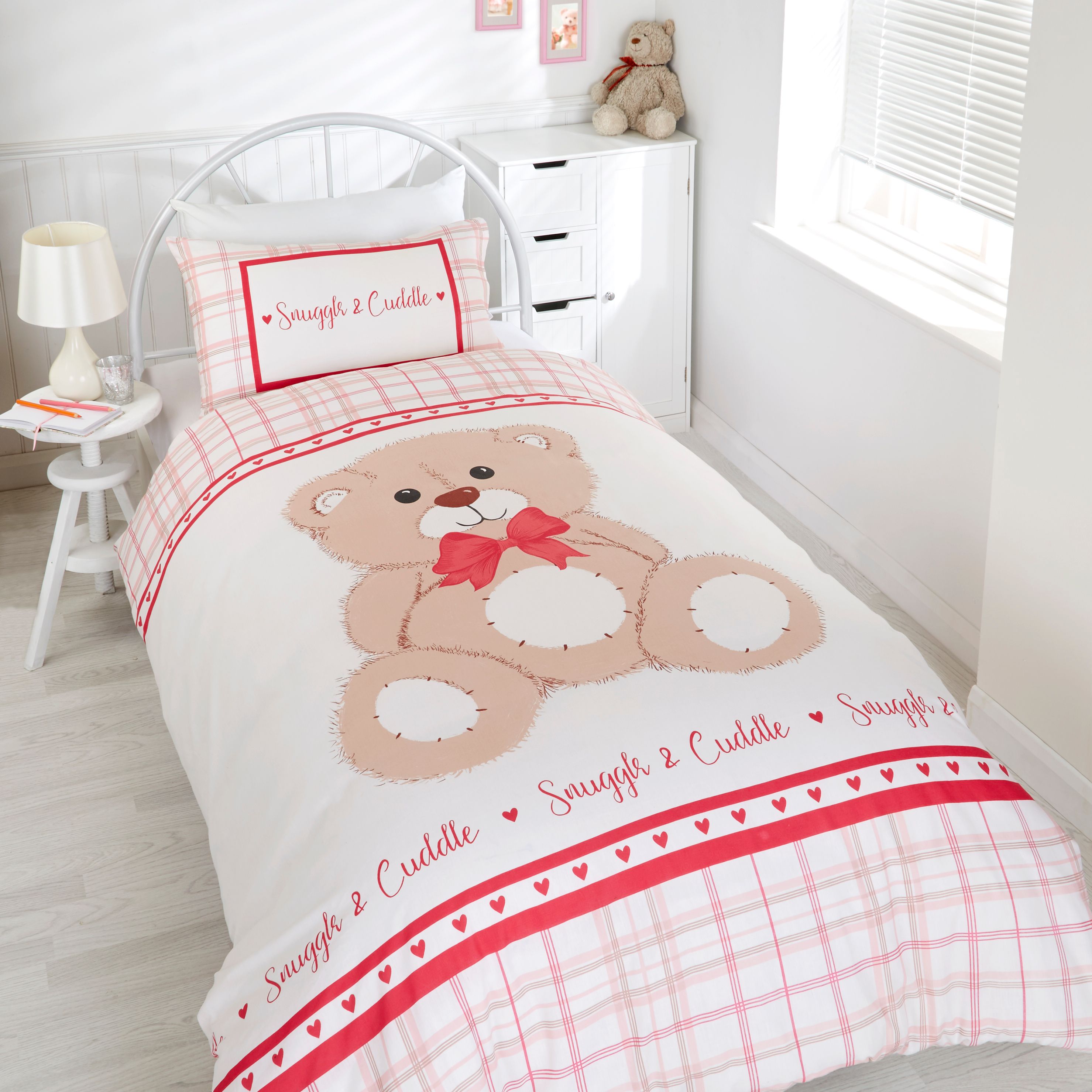 Rapport Home Snuggle & Cuddle Polycotton Duvet Cover Set With Pillowcase in Red