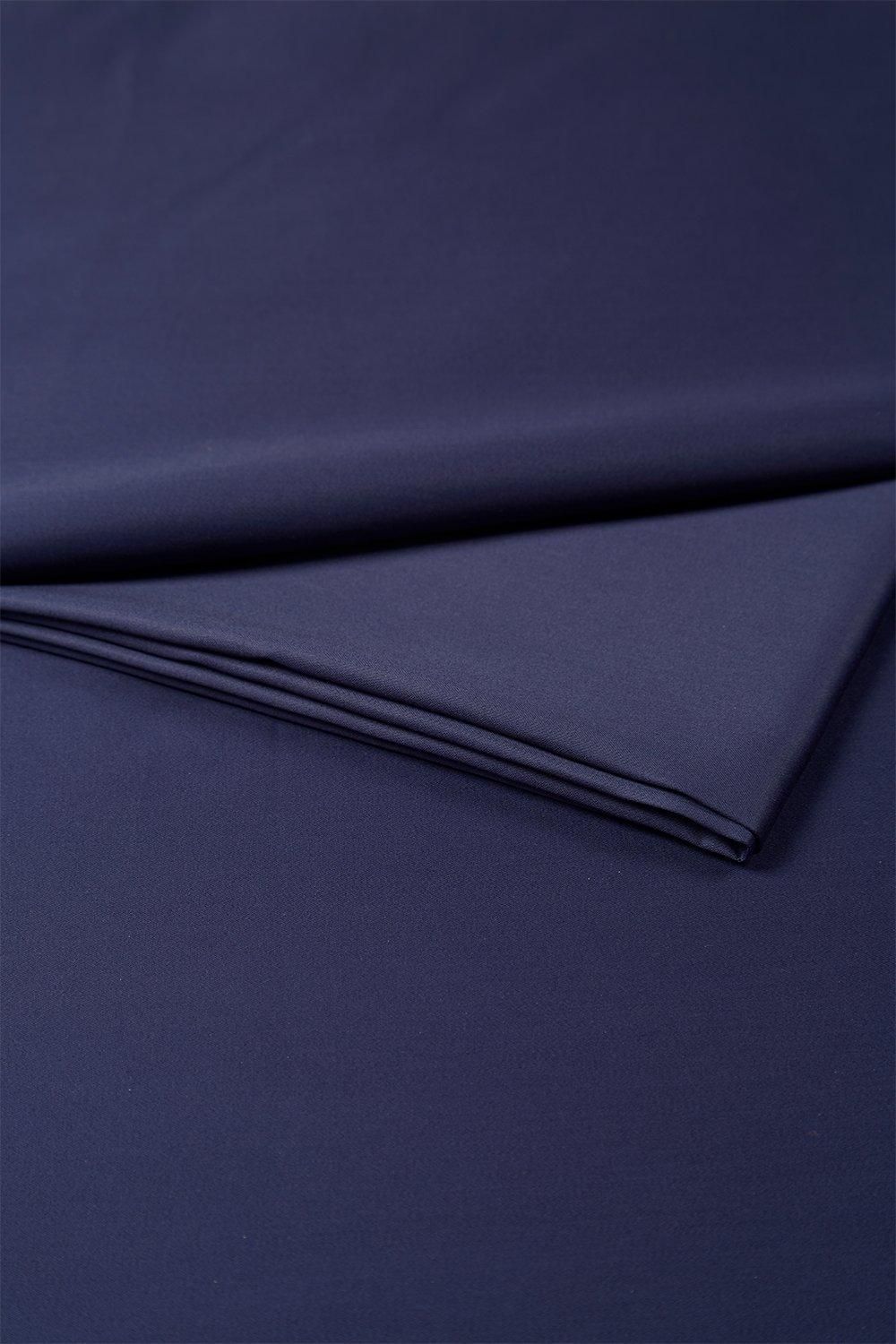 CHRISTY 400TC Luxury Cotton Sateen Plain Dye Bedding Flat Sheets in Navy