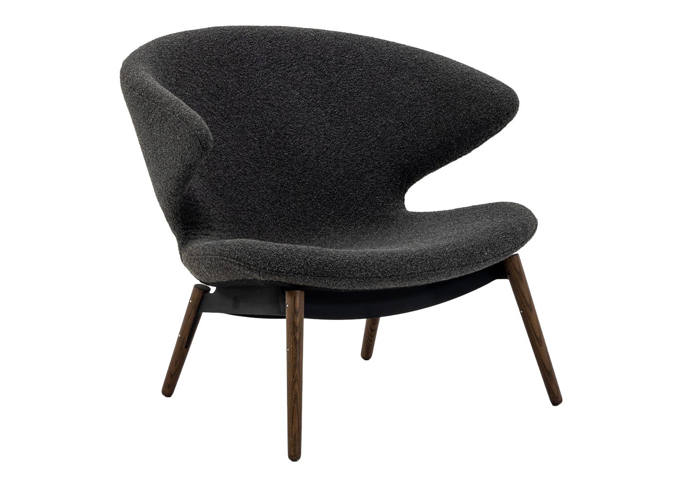 Case Ella Lounge Chair in Walnut and Boucle Slate