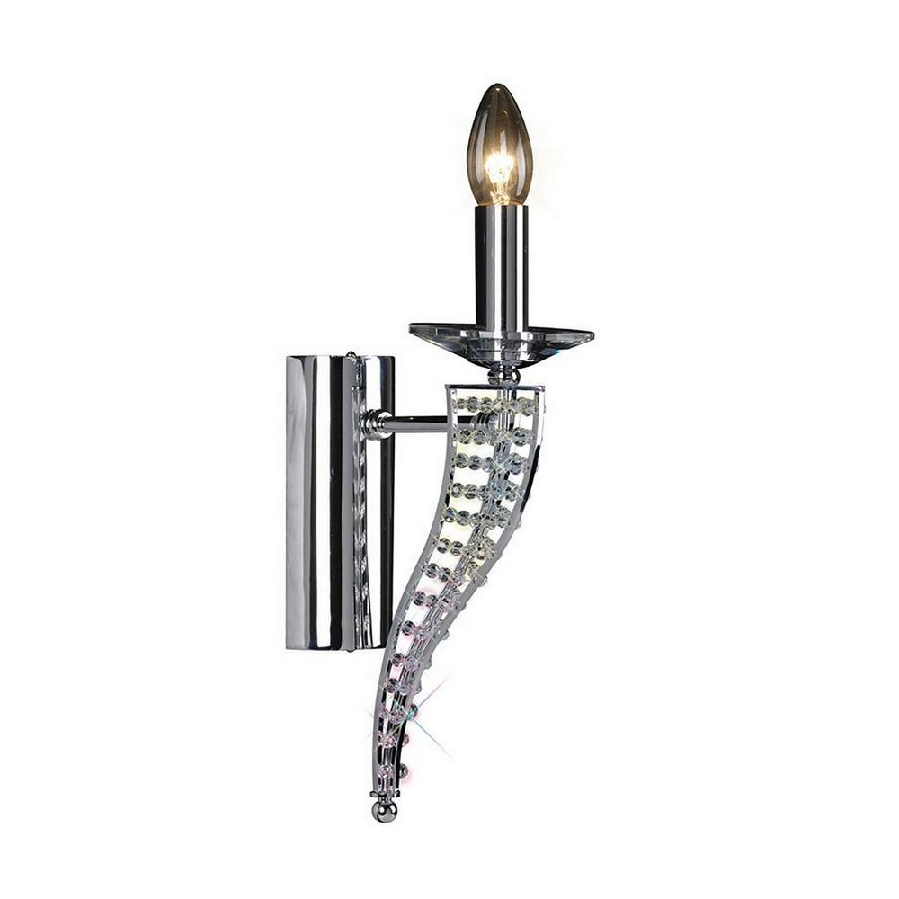 Netlighting Santo Wall Lamp E14 Polished ChromeCrystal in Grey