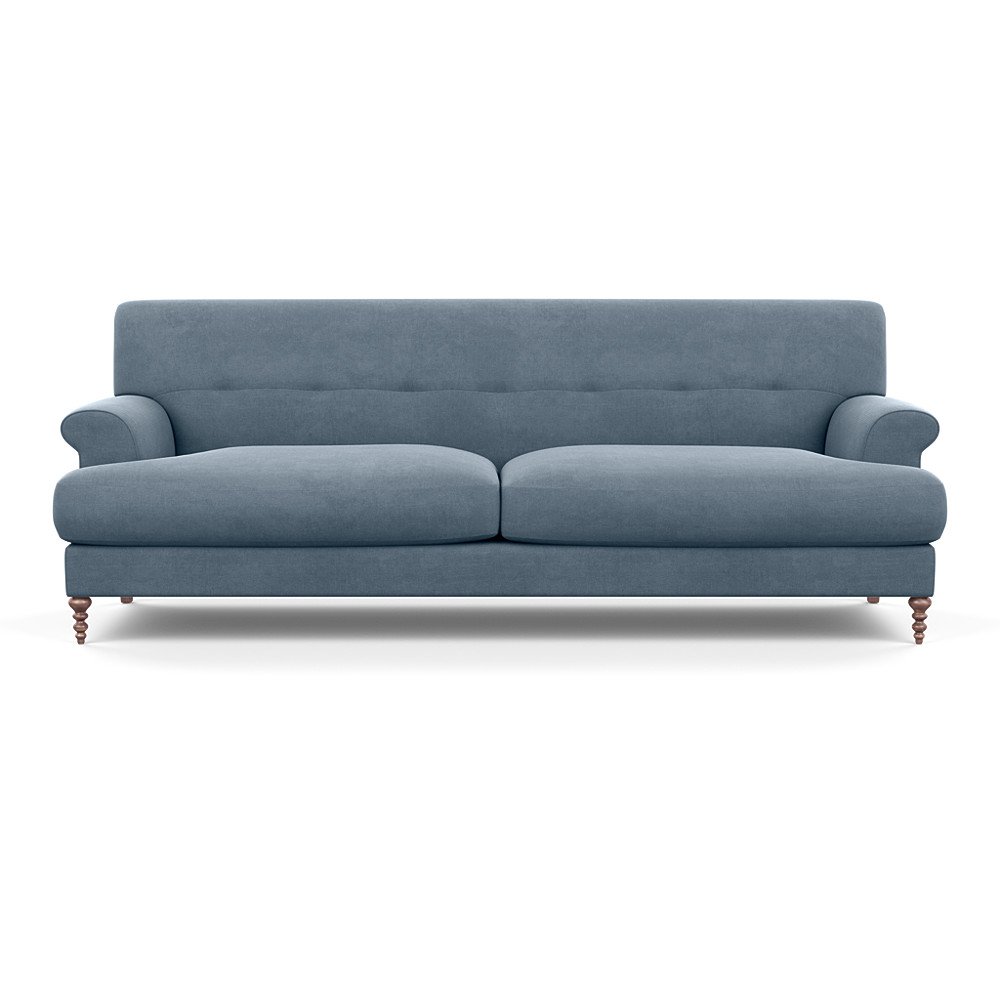 SCP Oscar 3 Seater Formal Sofa Capelo Linen-Cotton Mineral Walnut Feet