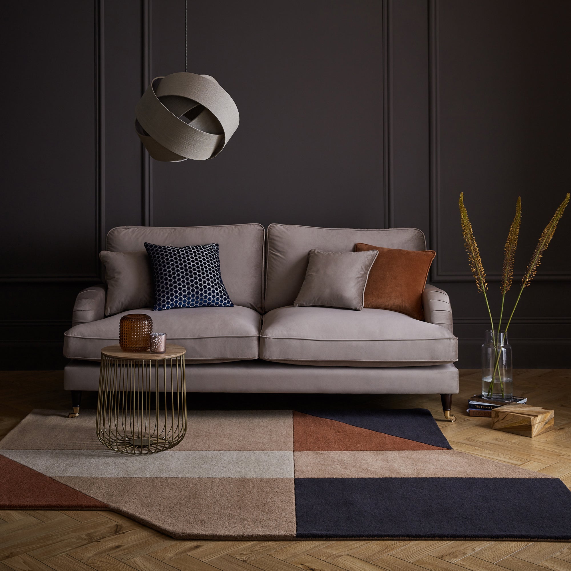 Heath Wool Shaped Rug Black and Beige