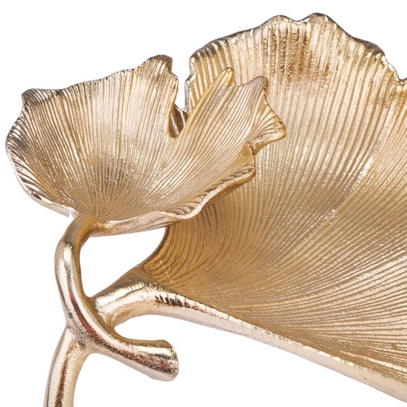 Dual Gingko Leaf Metal Bowl 2