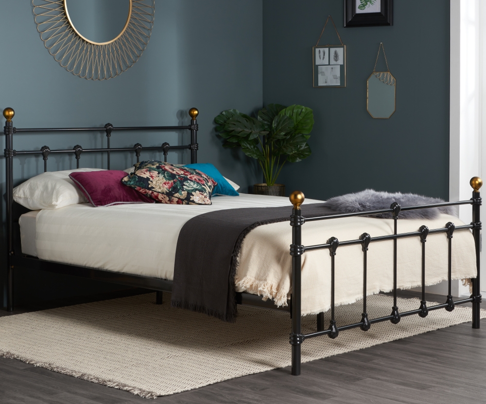 Atlas Black Metal Bed Frame - 4ft Small Double