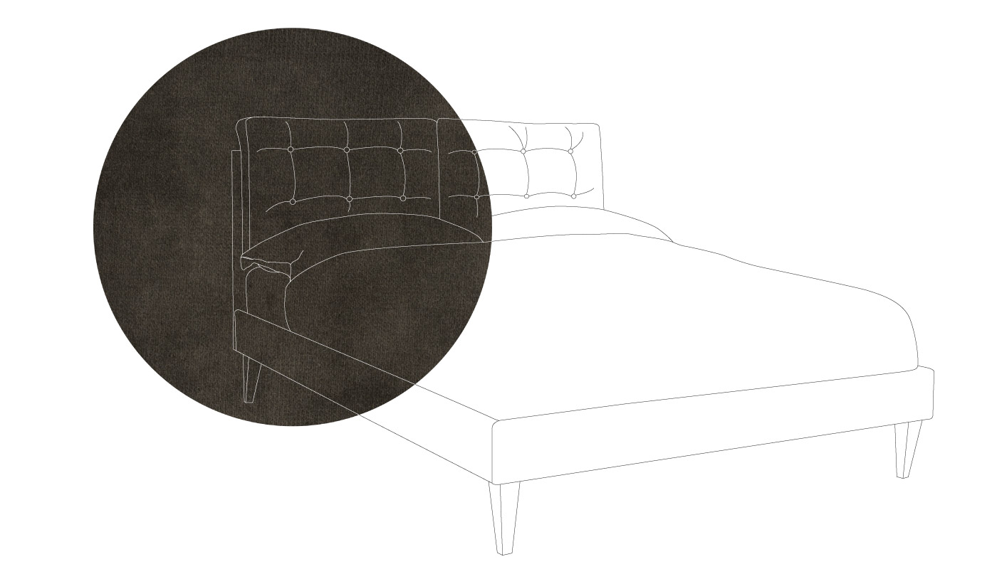 Heal's Mistral Bed King Velvet Charcoal Black Feet