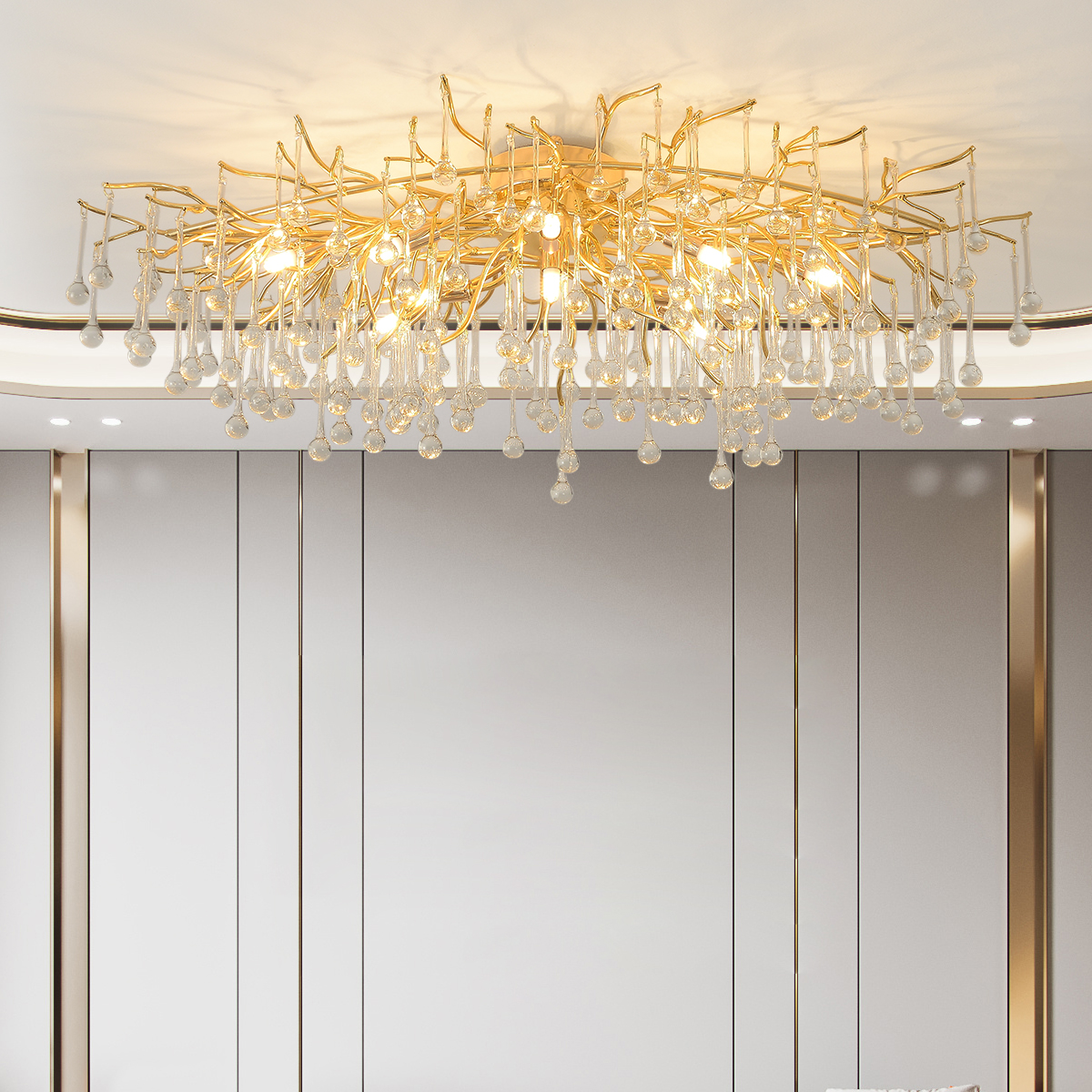 Gold Luxury Flush Ceiling Light – Modern Minimalist Design for Multiple Scenarios 1000mm
