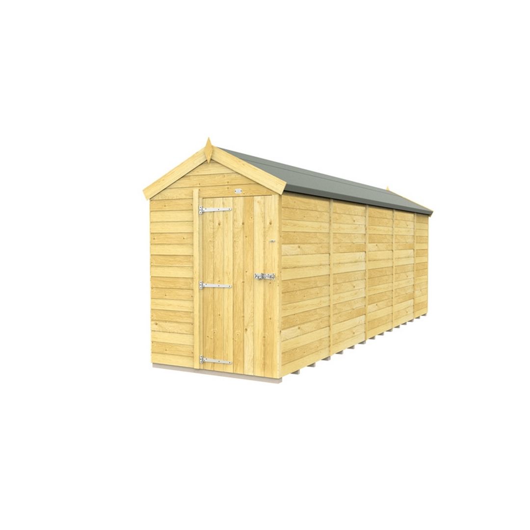 Buttercup Farm 5 x 19 Feet Apex Shed - Single Door W/O Window - L560 x W147 x H217 cm in Brown