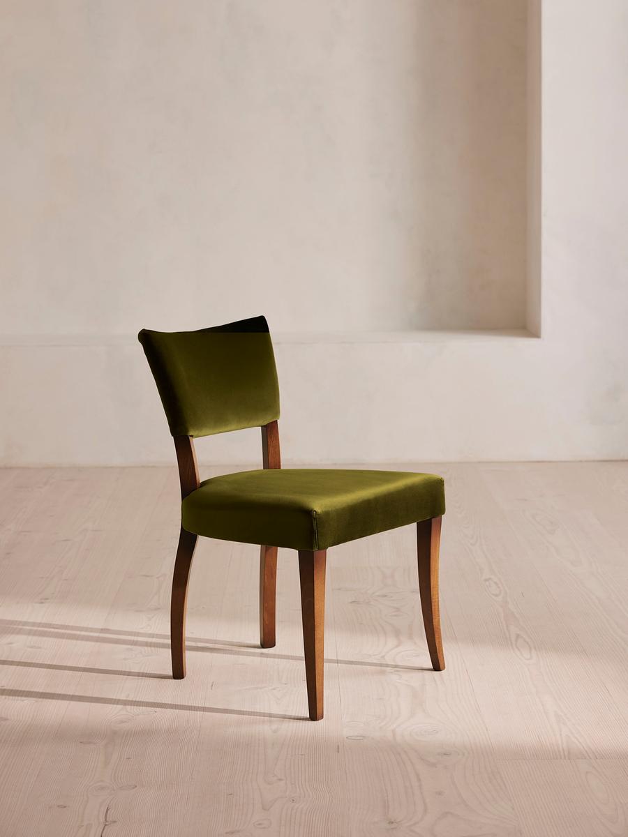 Pair of Molina Dining Chairs, Velvet, Olive