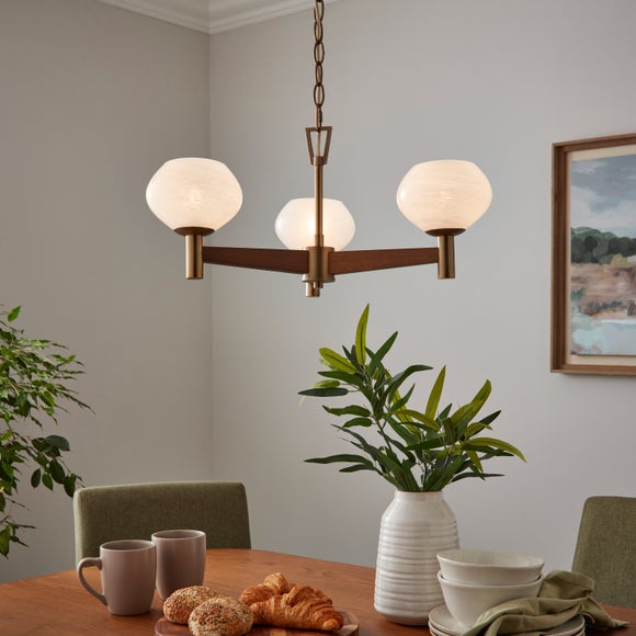 Hartford Alabaster 3 Light Semi Flush Ceiling Light