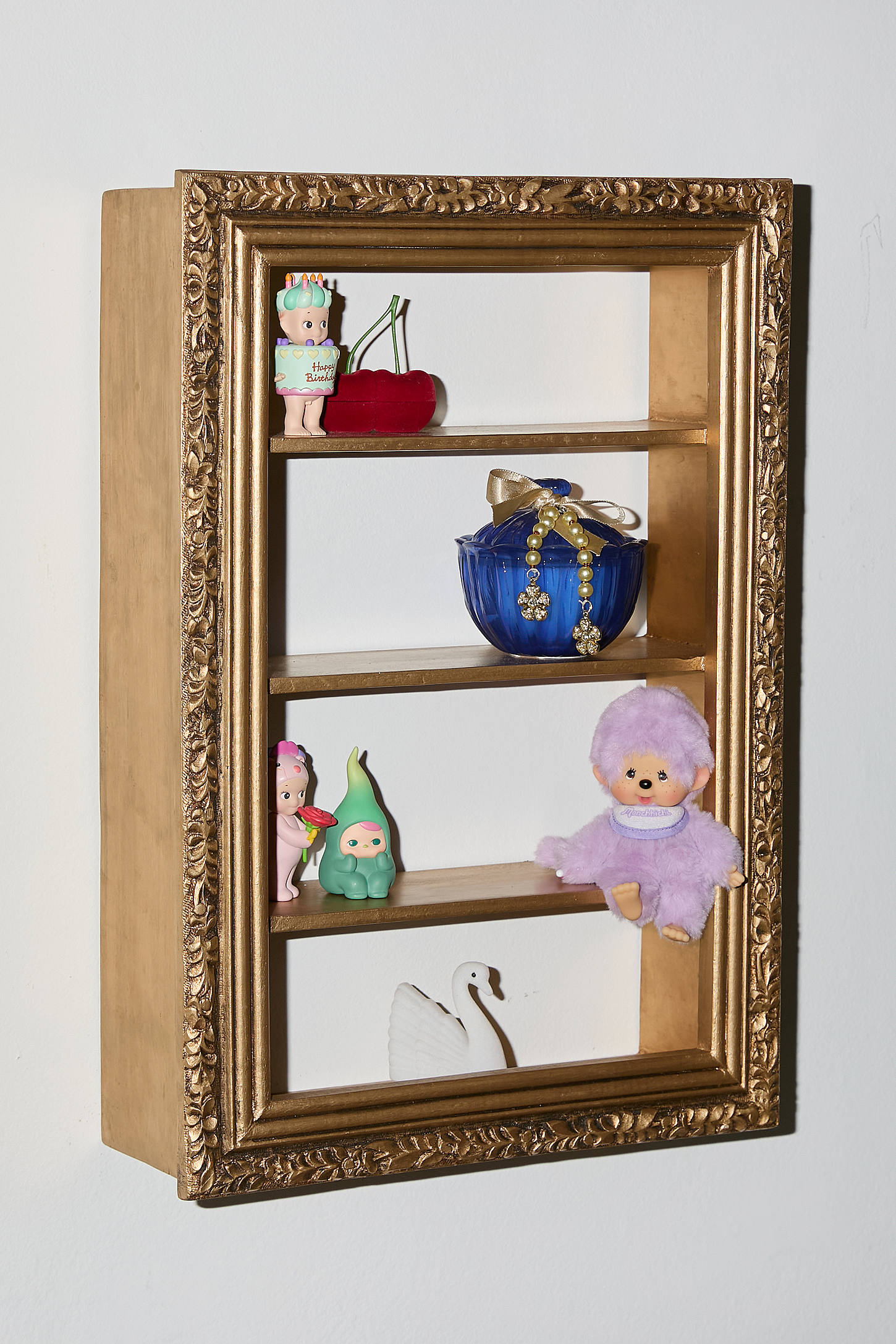 Florence Trinket Display Wall Shelf - Gold