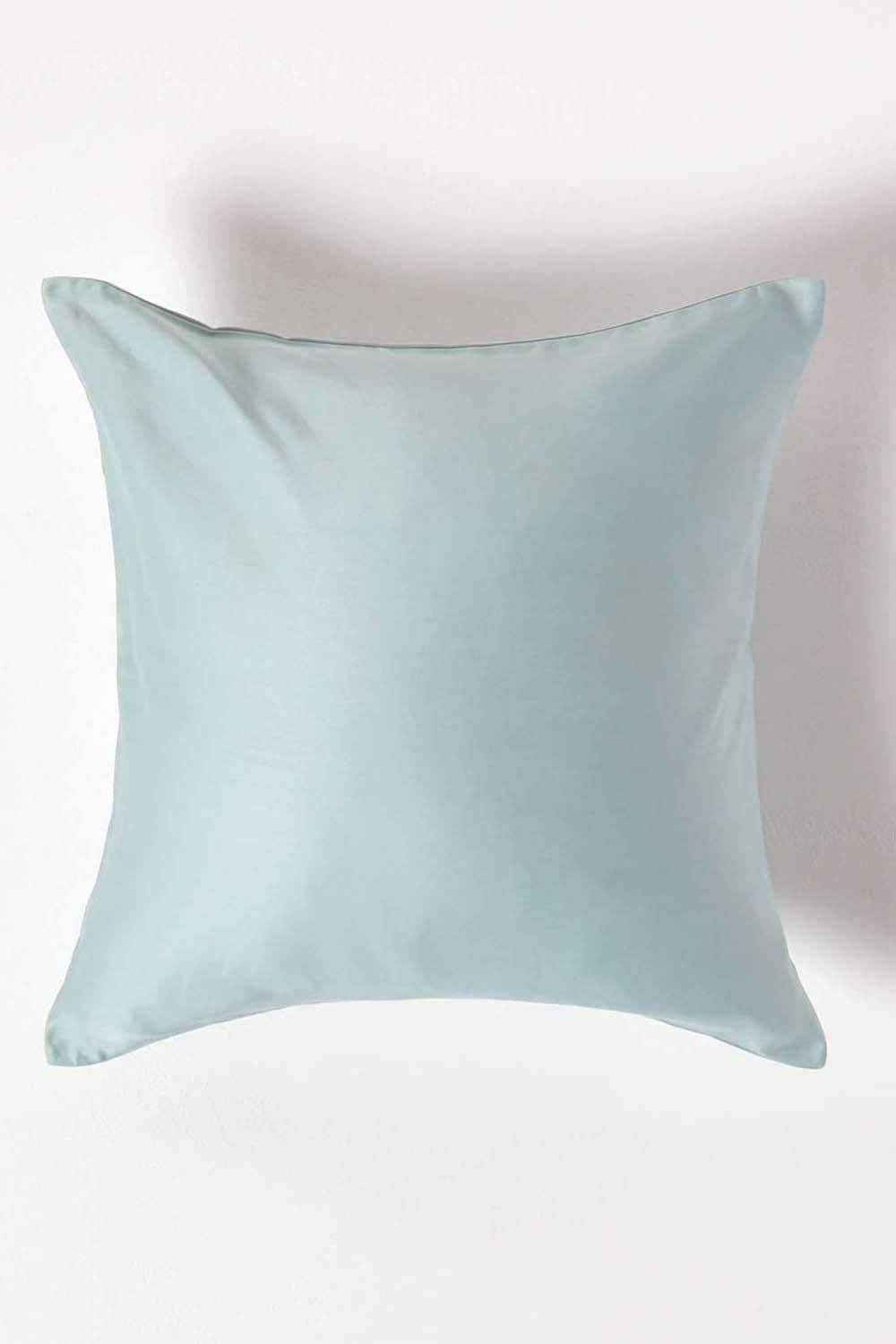 Homescapes Sateen Cotton Continental Pillowcase 400 TC, 40 x 40 cm in Duck Egg Blue