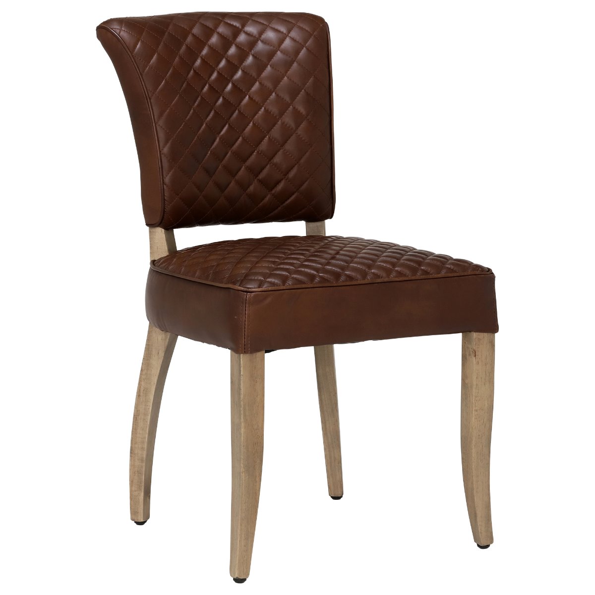 Timothy Oulton Mimi Quilted Leather Dining Chair, Antique Whisky