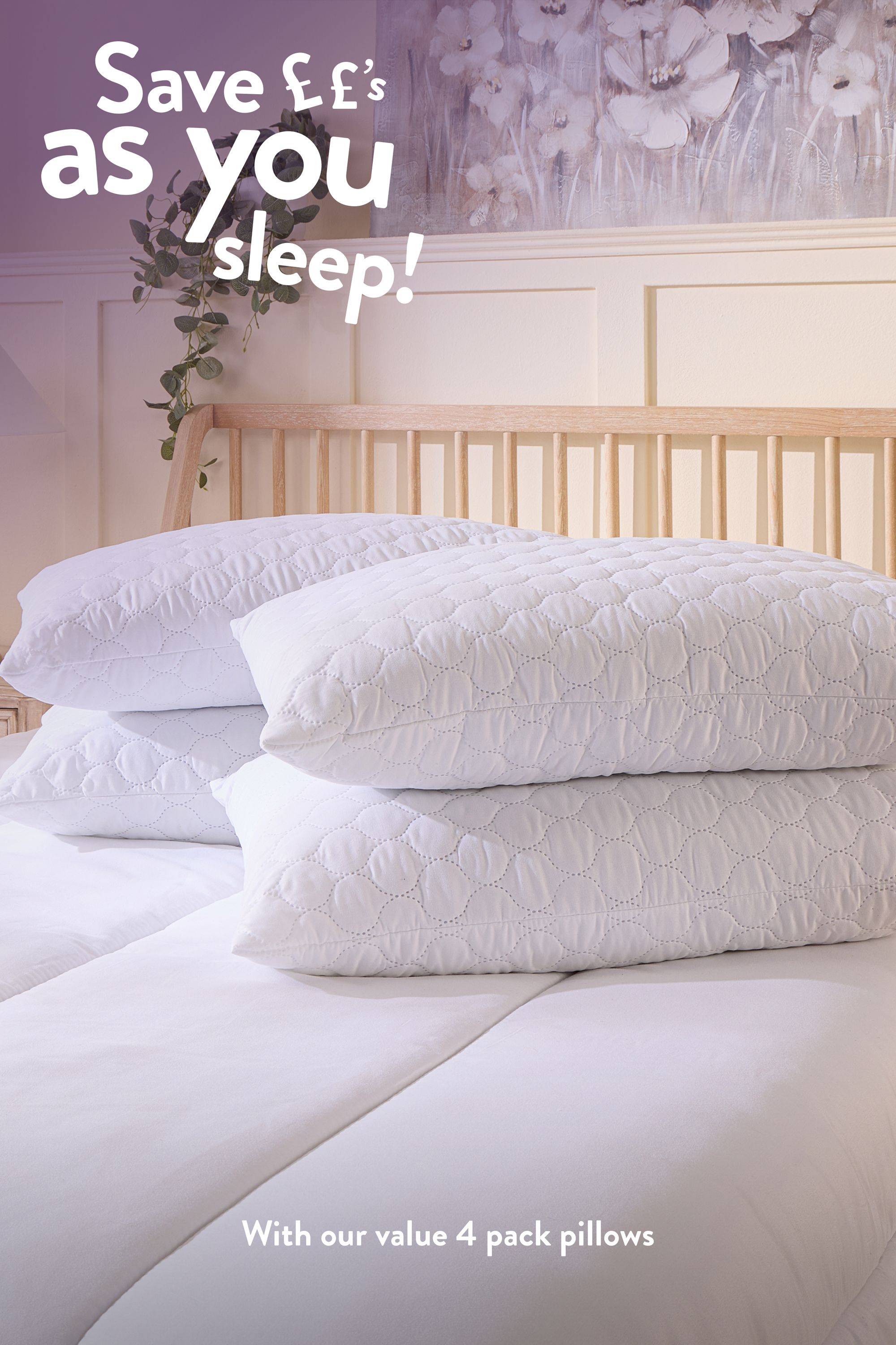 Slumberdown Feels Like Down 13.5 Tog Duvet with 2 Rebound Pillows in White 4