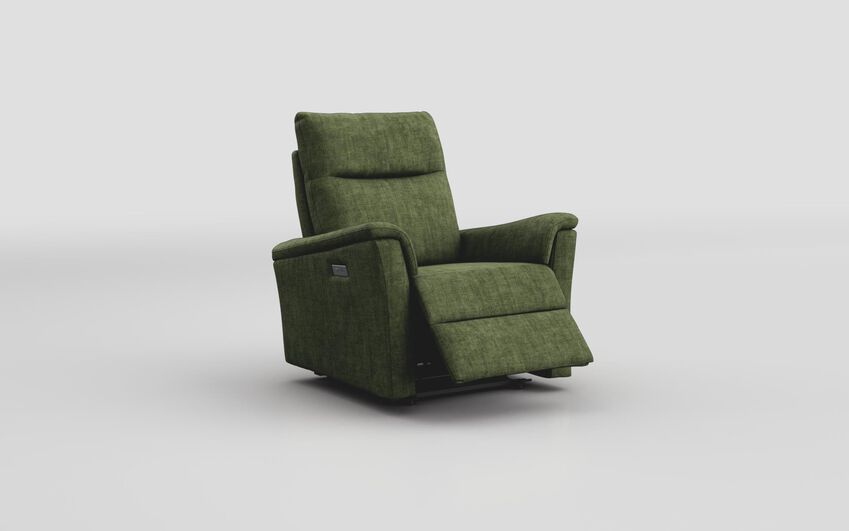 Green Fabric Fusignano Power Recliner Chair