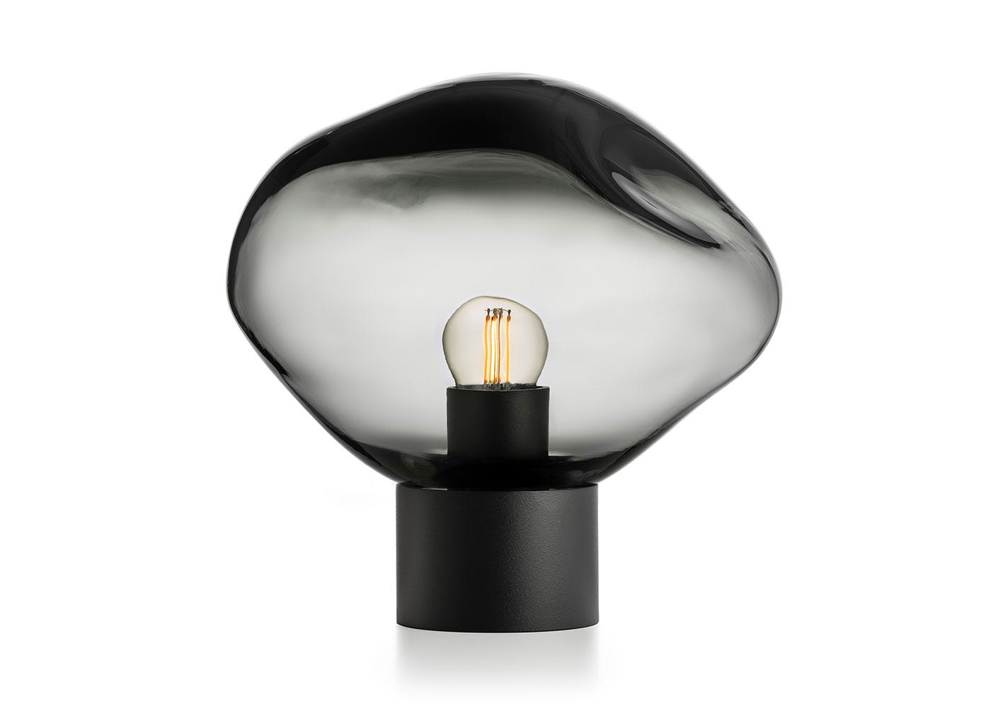 Crystal Stone Table Lamp Grey & Black