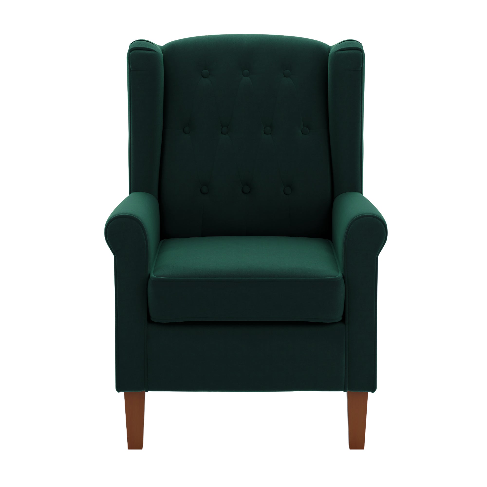 Oswald Button Back Velvet Armchair Green
