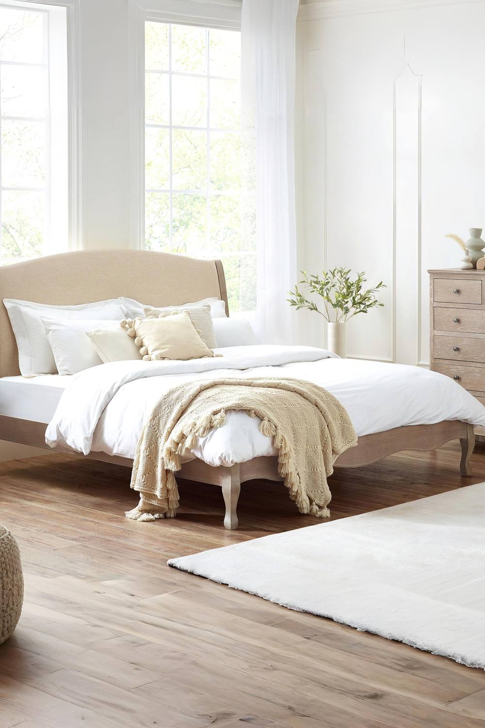 Julian Bowen Camille French Style Bed in Beige