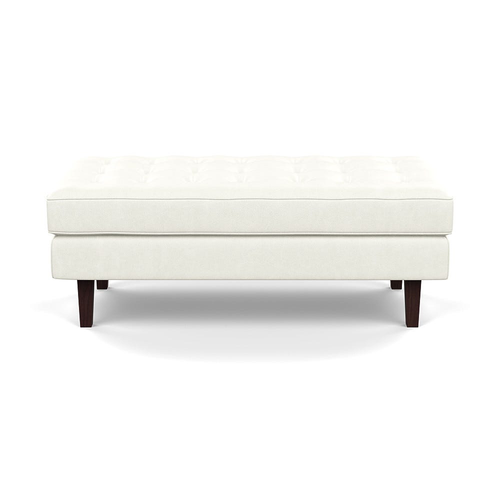 Heal's Hepburn Ottoman Liena Leather White 634 Black