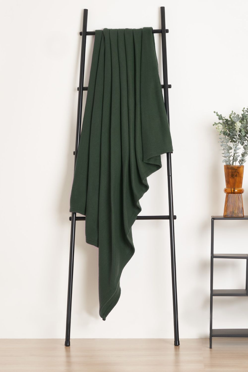 OHS Wholesale 10 Pack Plain Fleece Blanket Sofa Throw Joblot in Dark Green