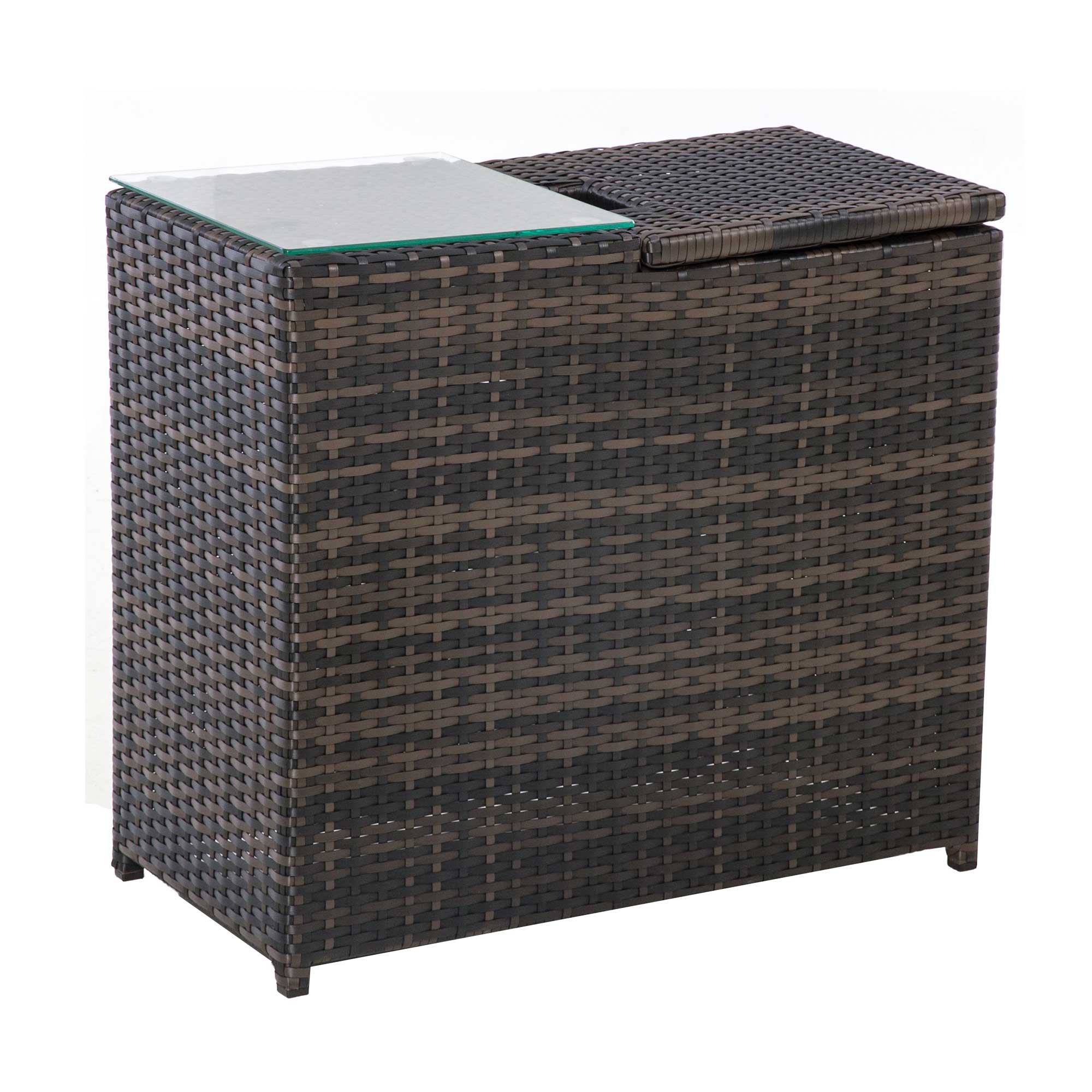 Kendel Garden Ice Bucket Side Table in Brown Weave