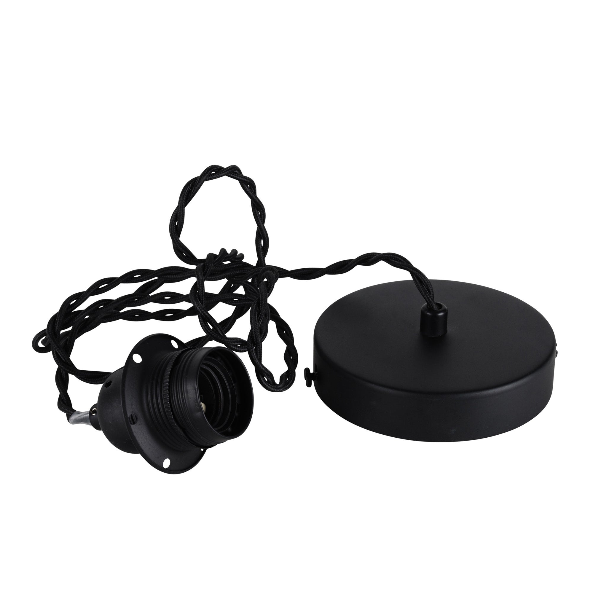 Charlie Black Twisted Flex Ceiling Fitting Black