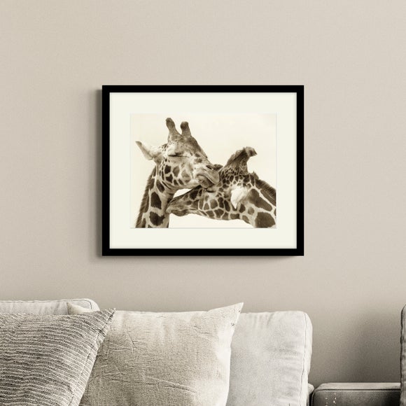 Artko In Love Giraffes Framed Print