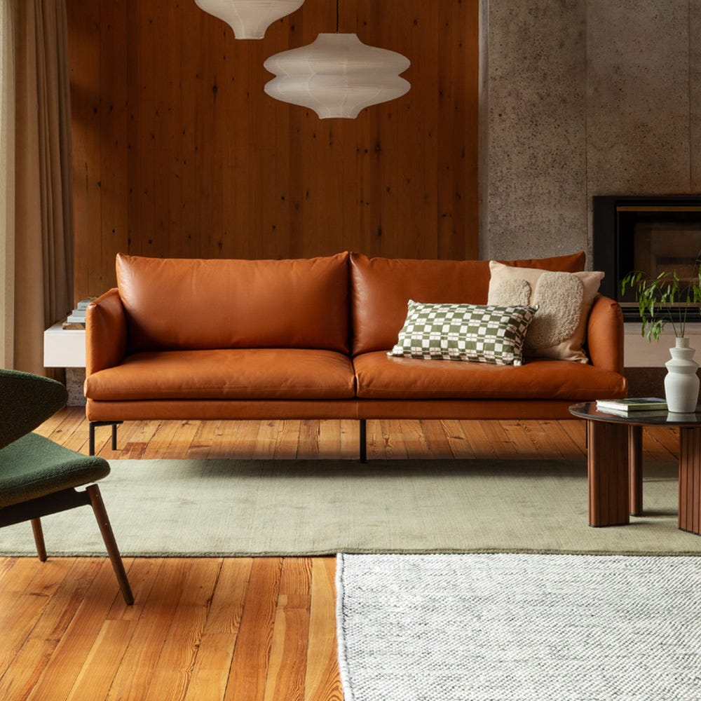 Heal's Matera 4 Seater Sofa Siena Cotton Shale Grey Stainless Steel Foot 3