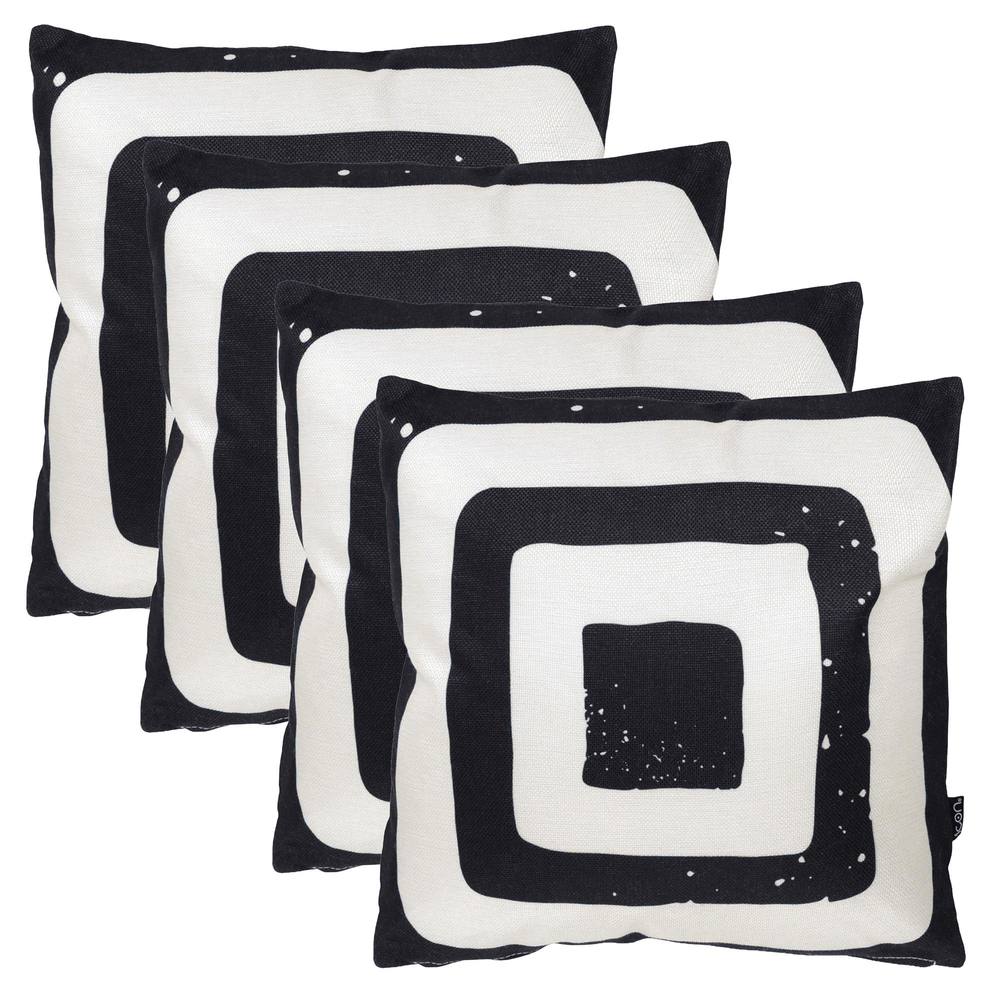 icon 4 Pack Cushion 43x43 Kyoto Fabric, Target Mono in Black