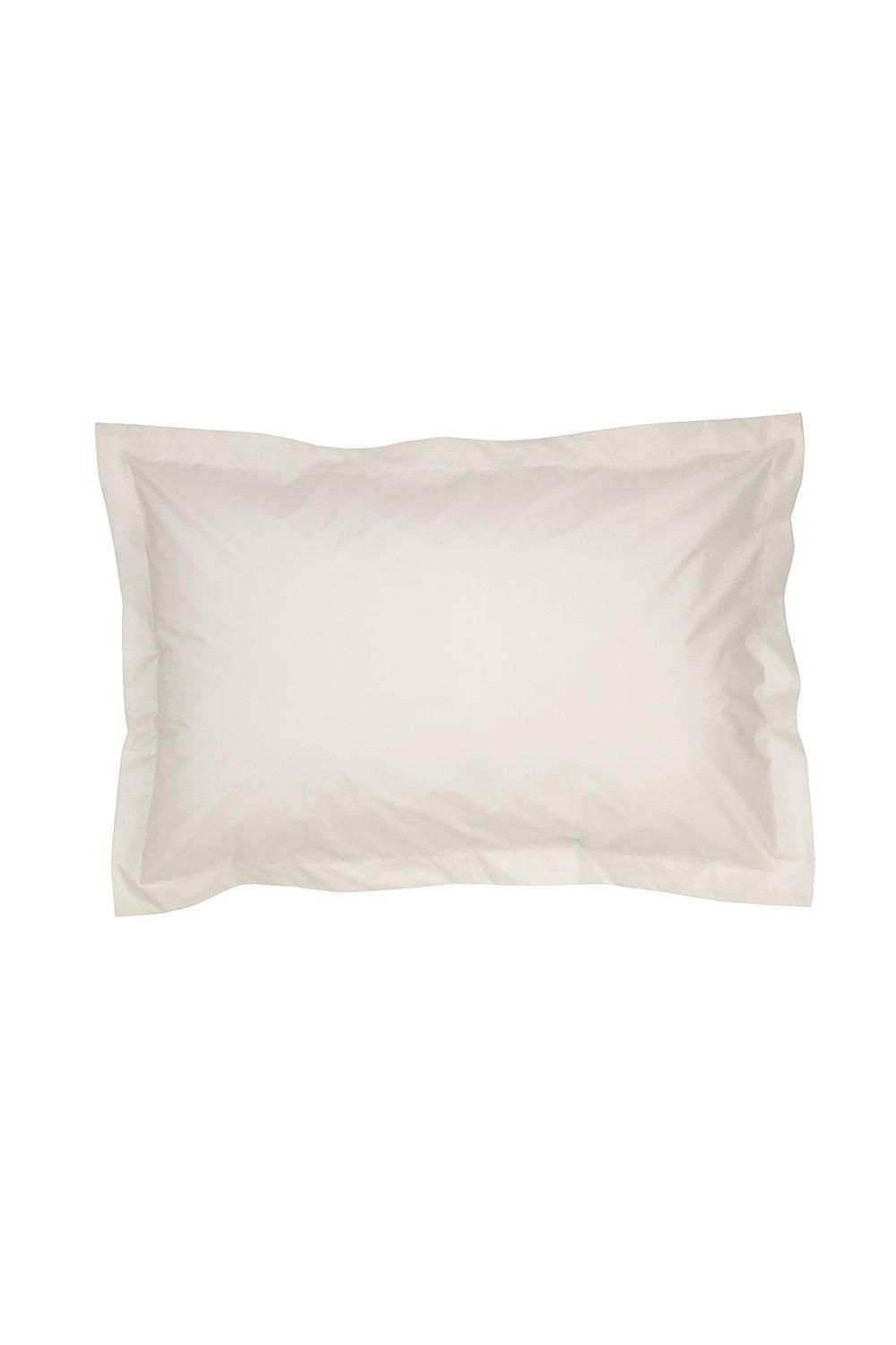 CHRISTY 400TC Luxury Cotton Sateen Plain Dye Oxford Pillowcases Pair in Cream