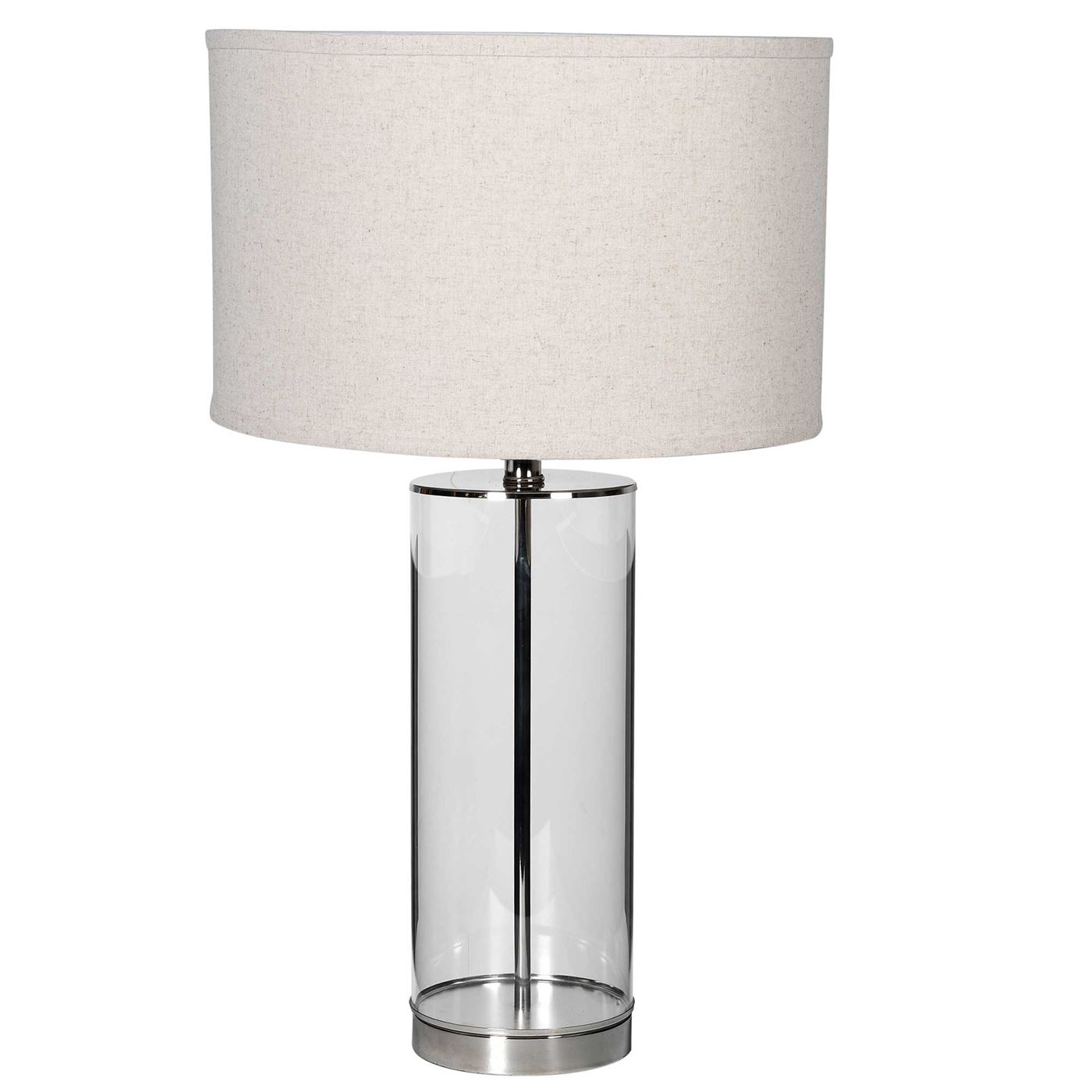 Glass Tube Table Lamp, Natural Shade