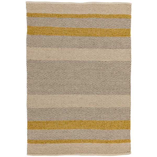 Fields Rug Mustard - 50% Wool Pile, 35% Cotton, 15% Viscose - Measuring: W120 x D170cm