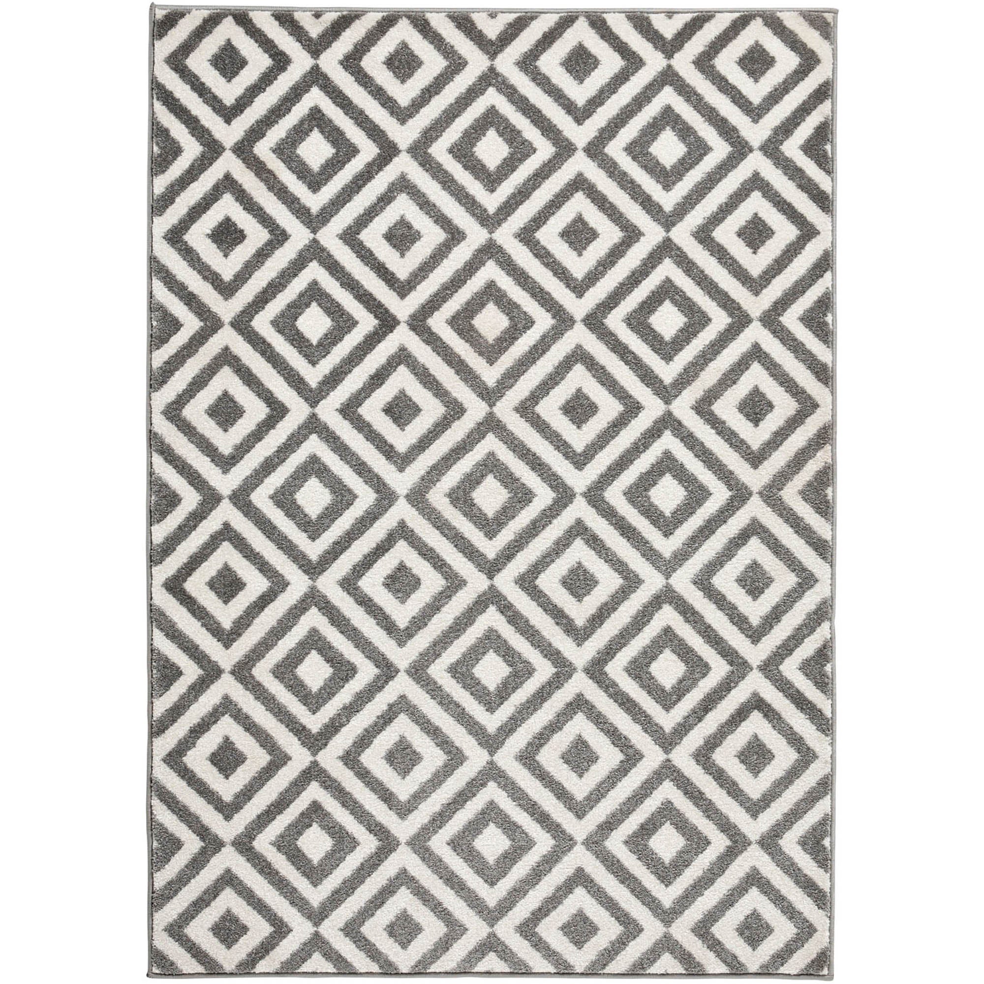 Grey Diamond Matrix Rug Grey