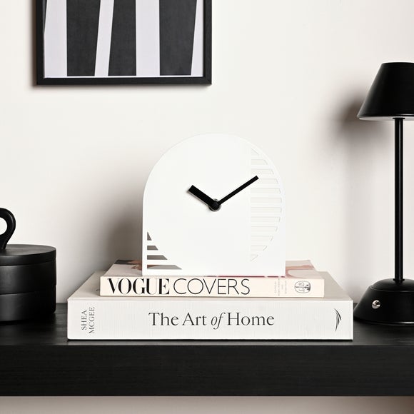 Interval Arched Cut Out Steel Desk Clock