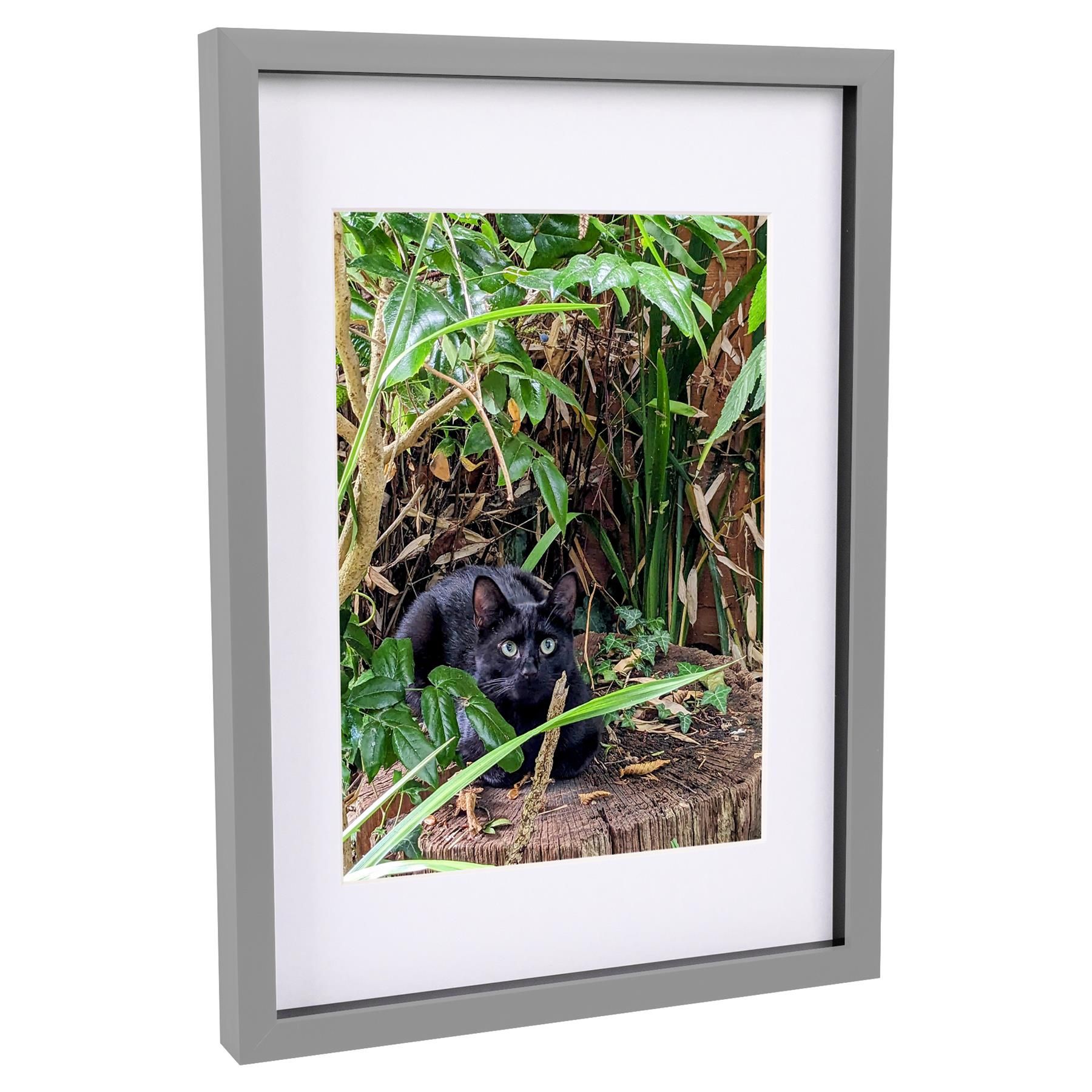 Nicola Spring 3D Box Photo Frame with A4 Mount - A3 (12" x 17") - White Mount in Grey