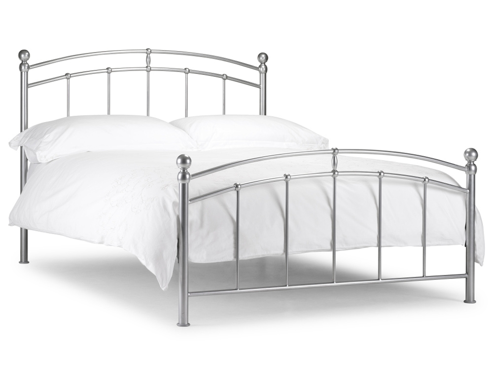 Chatsworth Silver Finish Metal Bed Frame - 4ft6 Double
