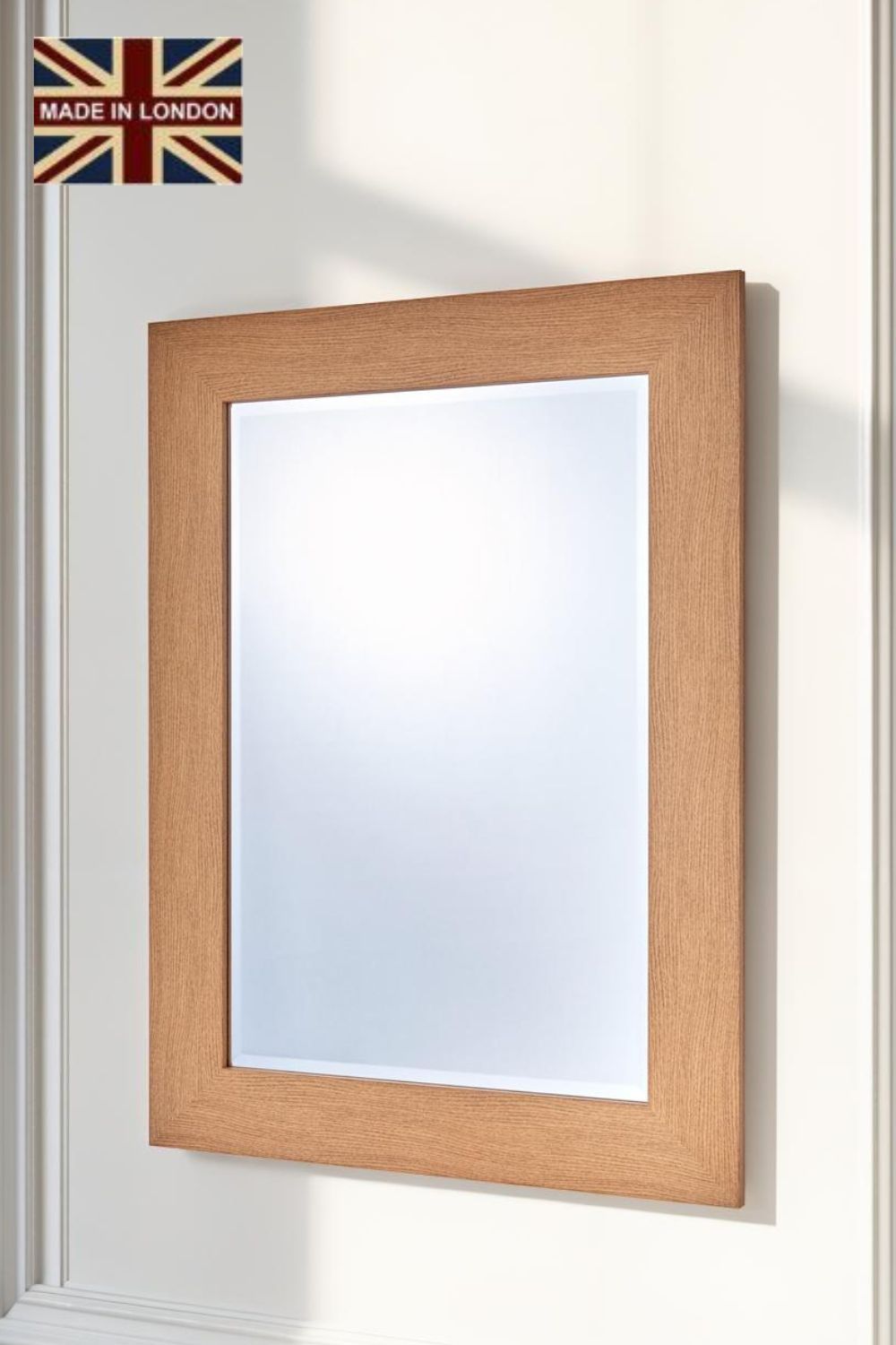 Yearn Mirrors Oak Effect Framed Wall Mirror 93.5x119cm in Natural