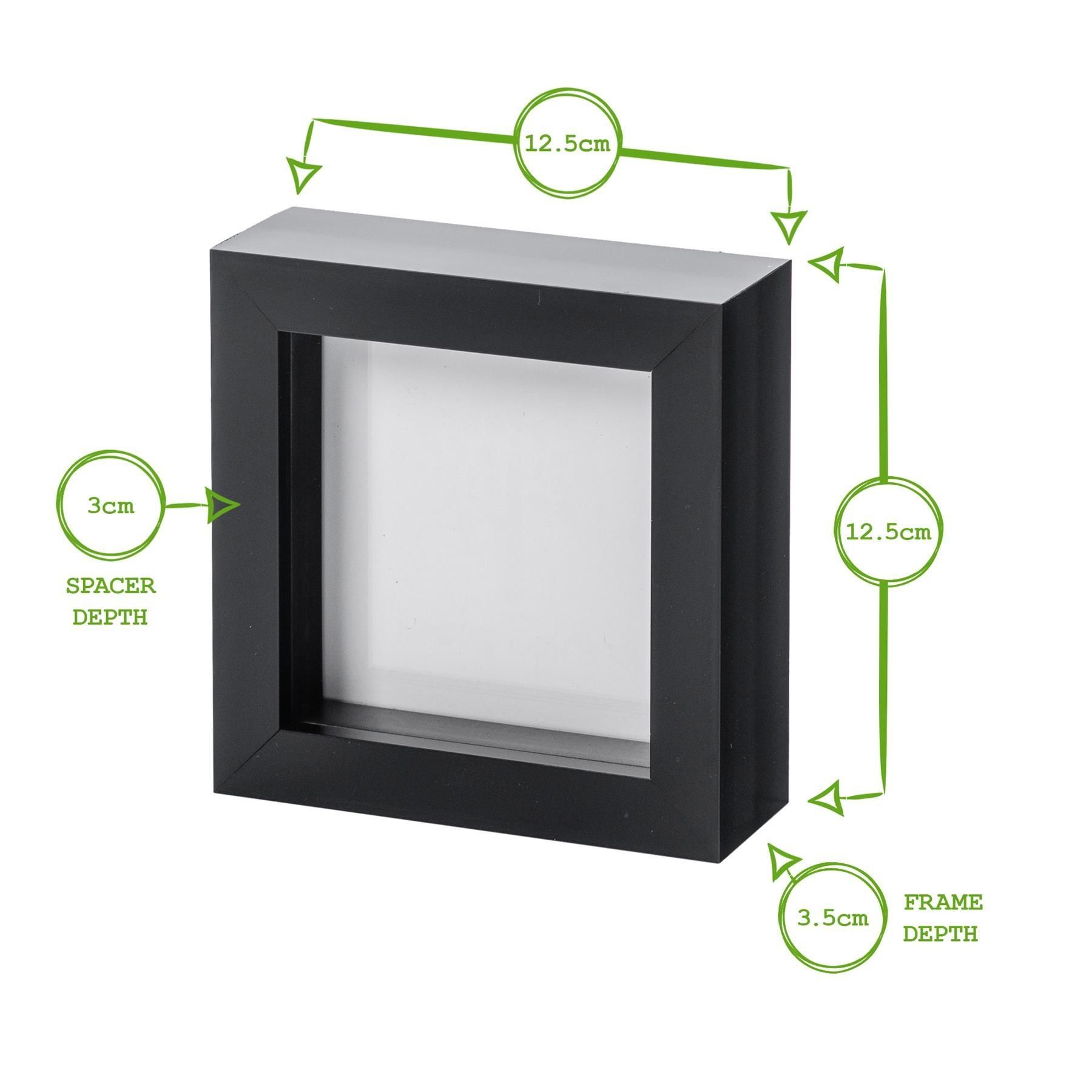 Nicola Spring 3D Box Photo Frame - 4 x 4" in Black 4