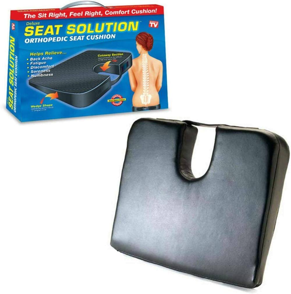 MANTRARAJ Orthopaedic Seat Cushion Wedge Tailbone Pillow Relieve Pain in Black