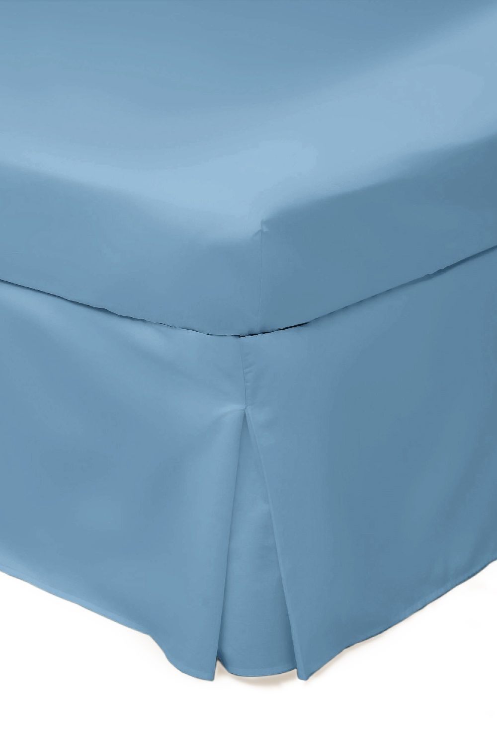 Belledorm Easy Care 200 Thread Count Cotton Polyester Percale Platform Valance in Bright Blue | Size: Super King