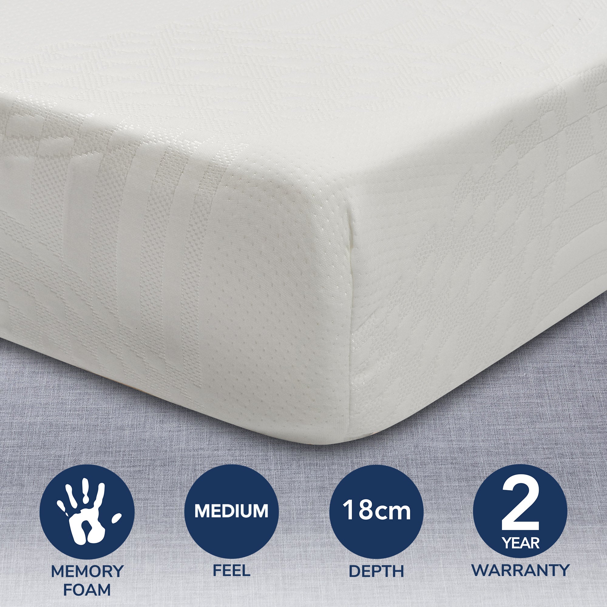 Memory Foam Medium Rolled Mattress White